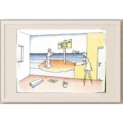 Miloslav Kral Cesky 35x25cm Orijinal Karikatür BOD03057
