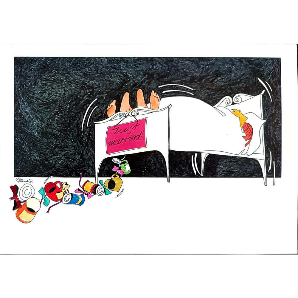 Ohne Worte 29x21cm Orijinal Karikatür BOD03065