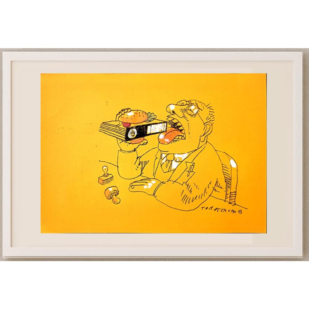 Jan Tomaschoff 29x21cm Orijinal Karikatür BOD03069
