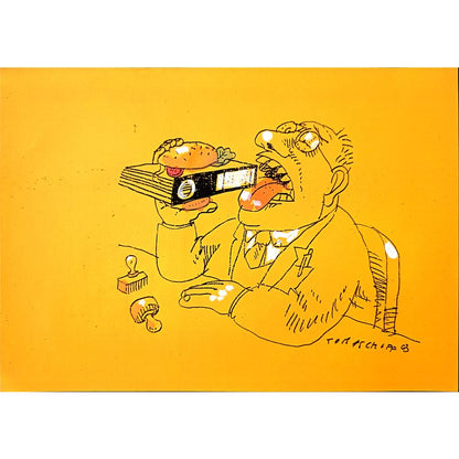 Jan Tomaschoff 29x21cm Orijinal Karikatür BOD03069