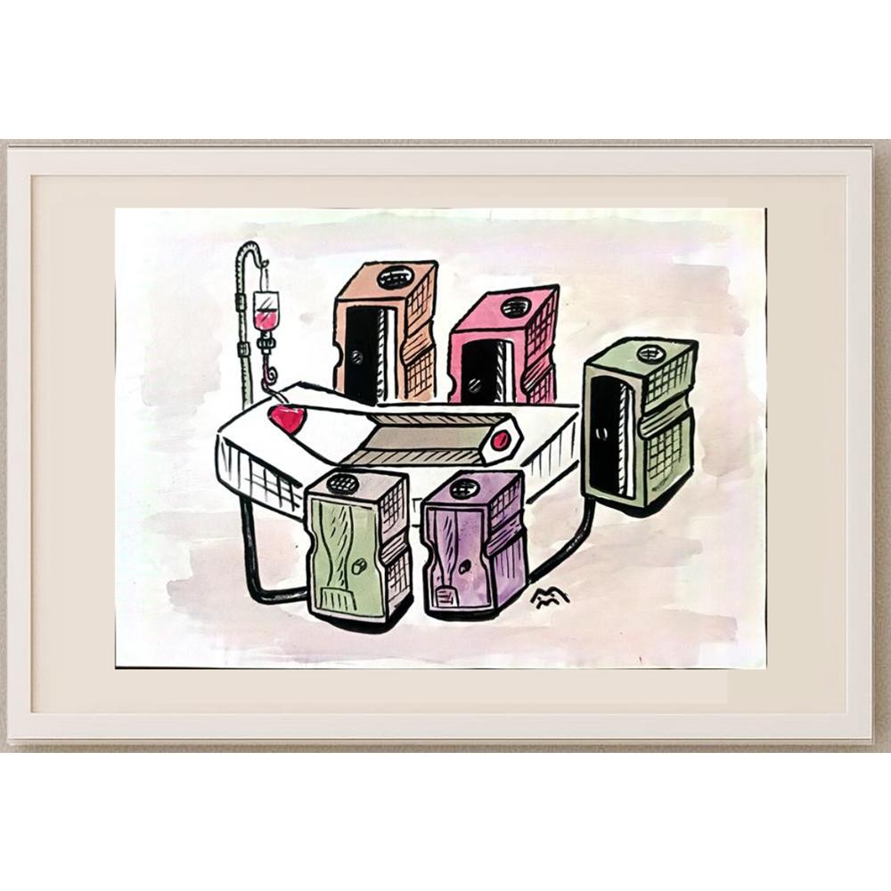 Mileta Miloradovic 29x21cm Orijinal Karikatür BOD03087