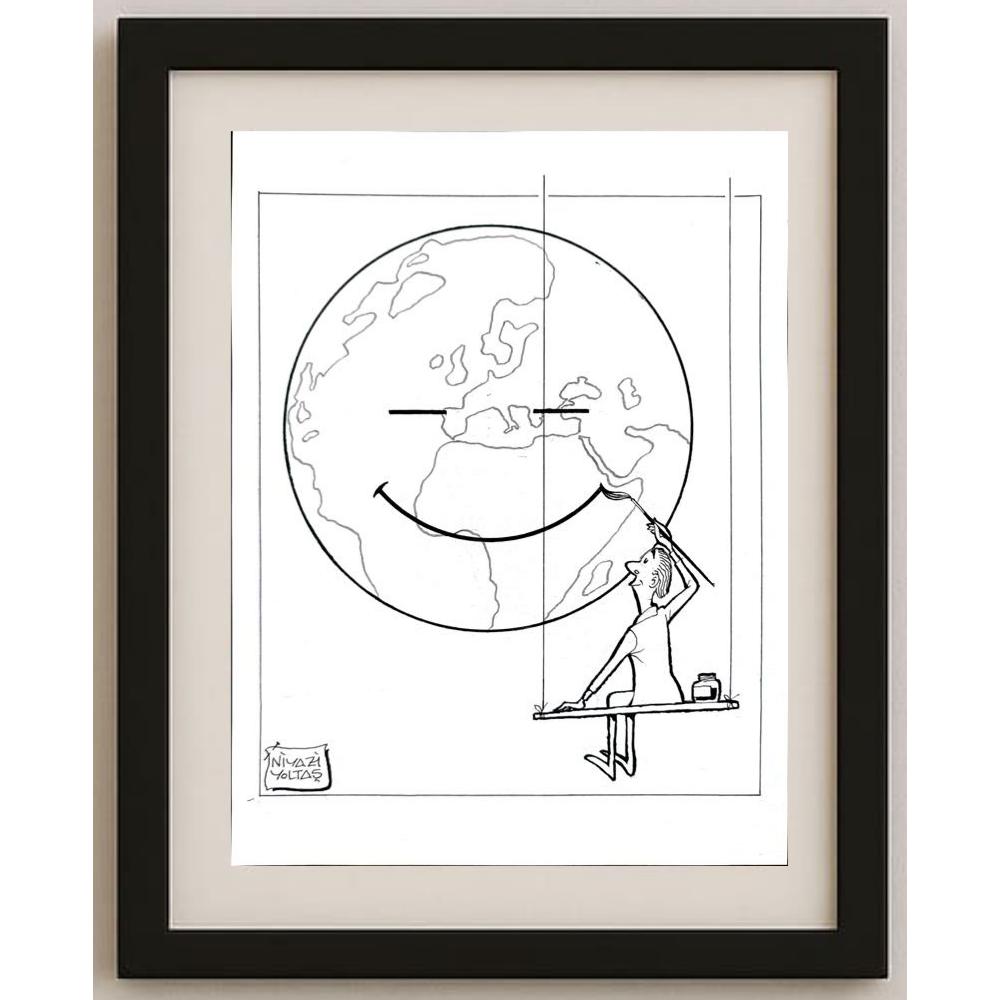Niyazi Yoltaş 29x21cm Orijinal Karikatür BOD03091