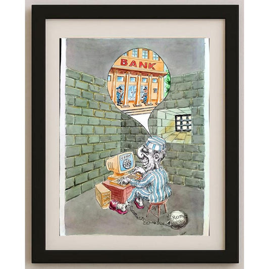 Romanov Vladimir 29x21cm Orijinal Karikatür BOD03096