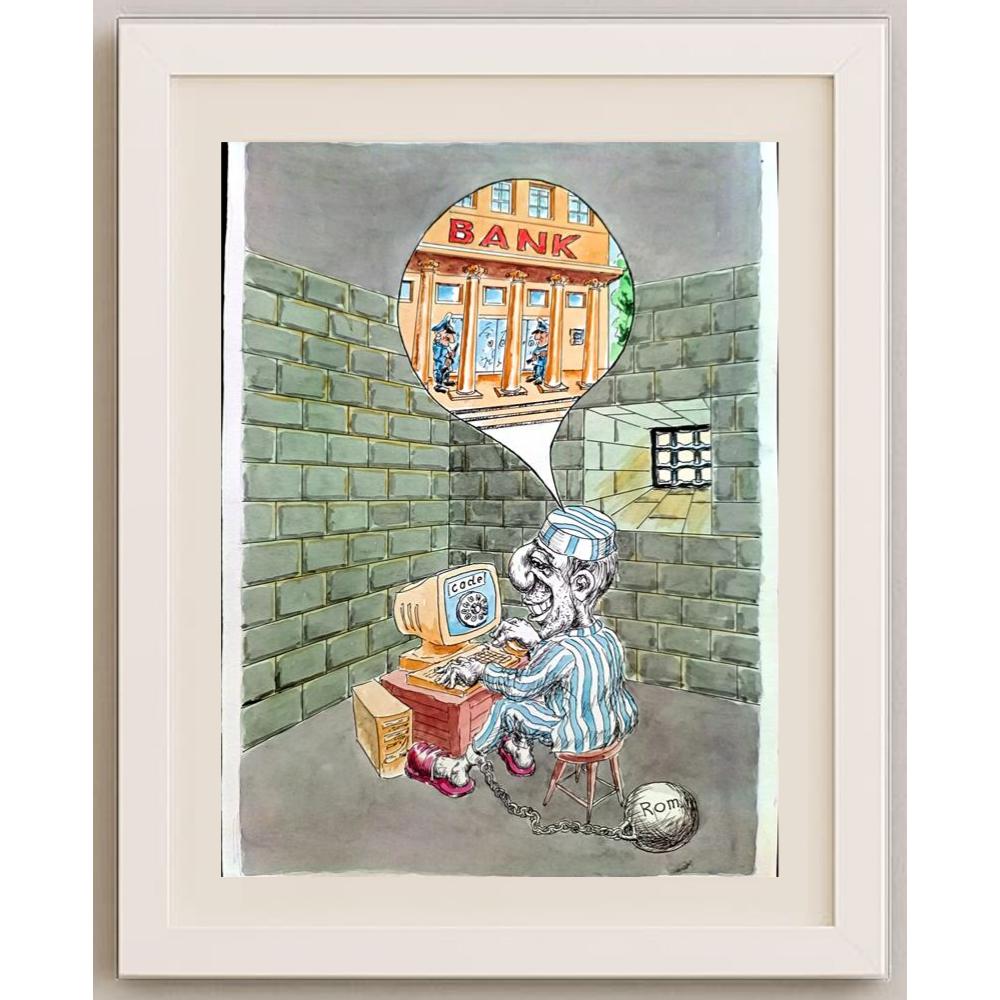 Romanov Vladimir 29x21cm Orijinal Karikatür BOD03096