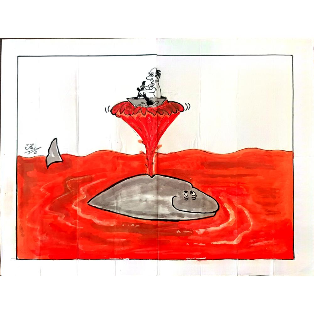 Padala Srinivasulu 46x35cm Orijinal Karikatür BOD03108
