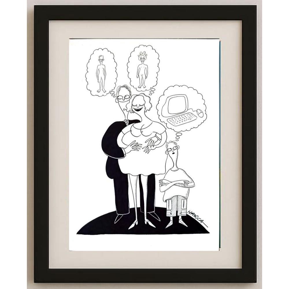 Juli Sanchis Aguado 29x21cm Orijinal Karikatür BOD03113
