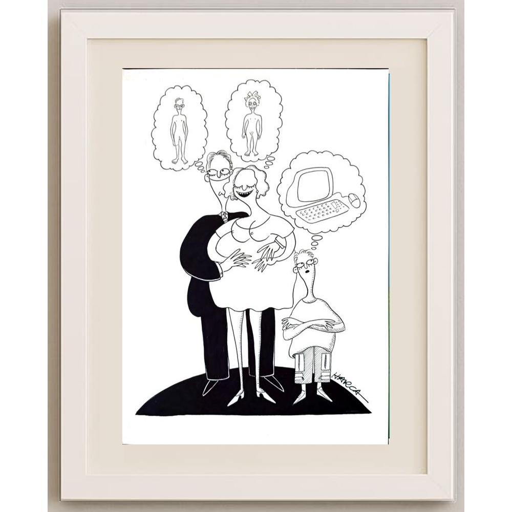 Juli Sanchis Aguado 29x21cm Orijinal Karikatür BOD03113