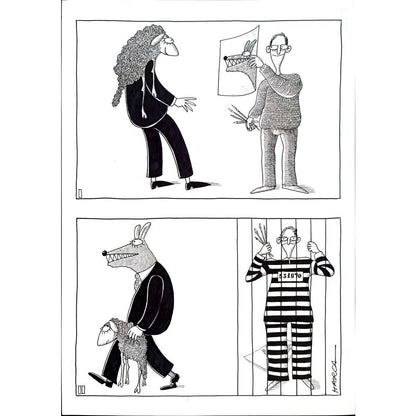 Juli Sanchis Aguado 43x30cm Orijinal Karikatür BOD03115