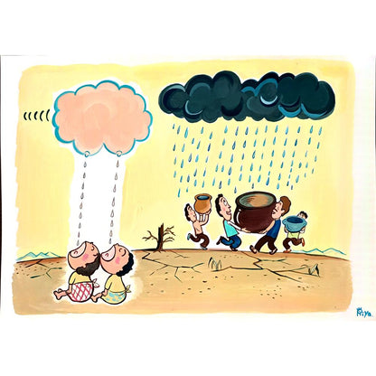 Kasuge Riyako 43x30cm Orijinal Karikatür BOD03124