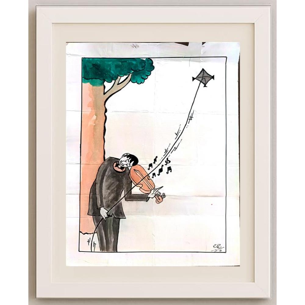 Padala Srinivasulu 46x35cm Orijinal Karikatür BOD03131