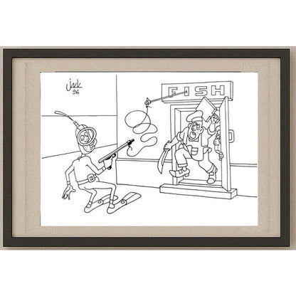 Gennady Chegodayev 29x21cm Orijinal Karikatür BOD03135
