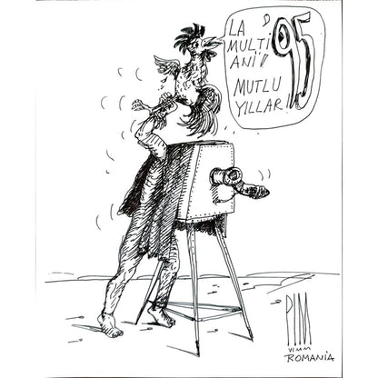 Pim Vimm 29x21cm Orijinal Karikatür BOD03138