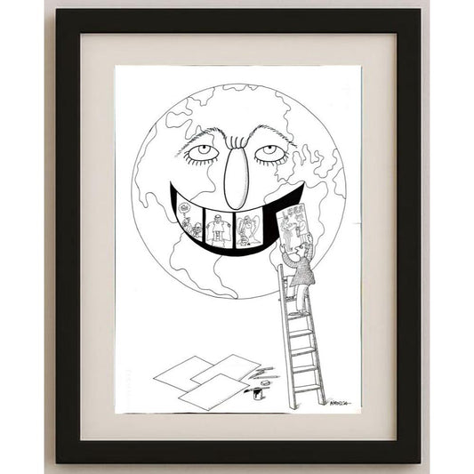 Juli Sanchis Aguado 43x30cm Orijinal Karikatür BOD03143