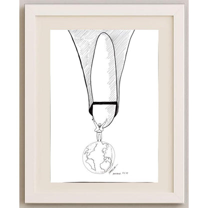 Juli Sanchis Aguado 50x35cm Orijinal Karikatür BOD03147