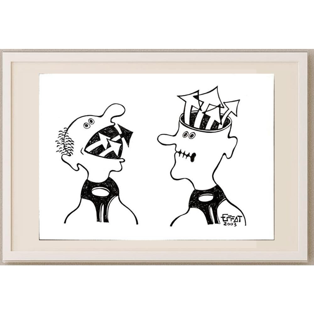 Mohammed Effat 25x18cm Orijinal Karikatür BOD03153