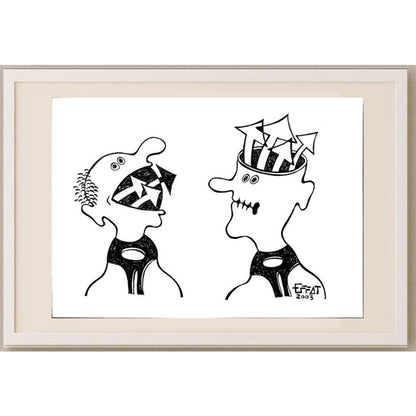 Mohammed Effat 25x18cm Orijinal Karikatür BOD03153