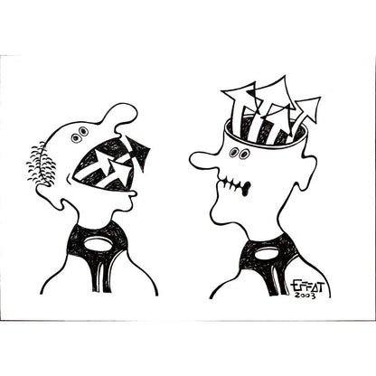 Mohammed Effat 25x18cm Orijinal Karikatür BOD03153