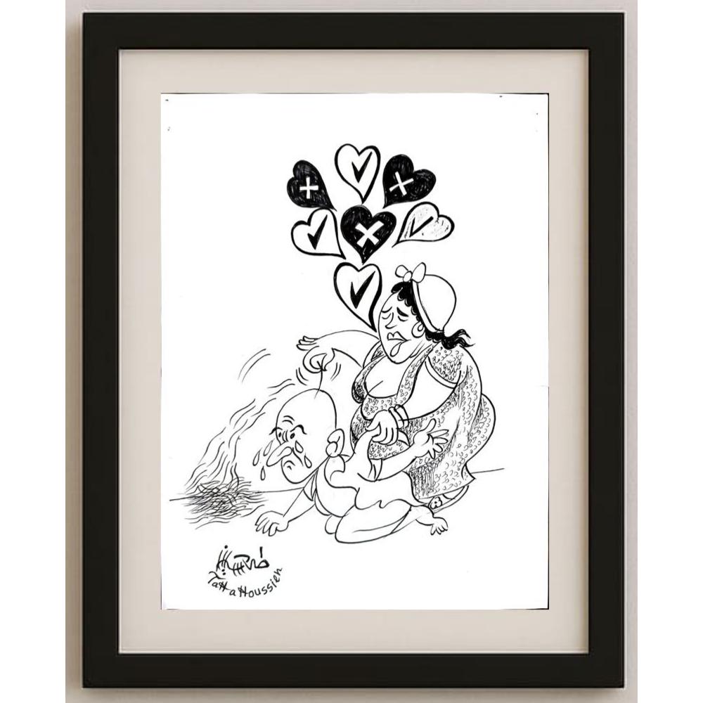 Taha Moussien 29x21cm Orijinal Karikatür BOD03154