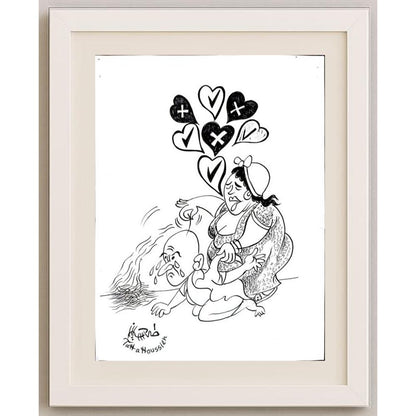 Taha Moussien 29x21cm Orijinal Karikatür BOD03154