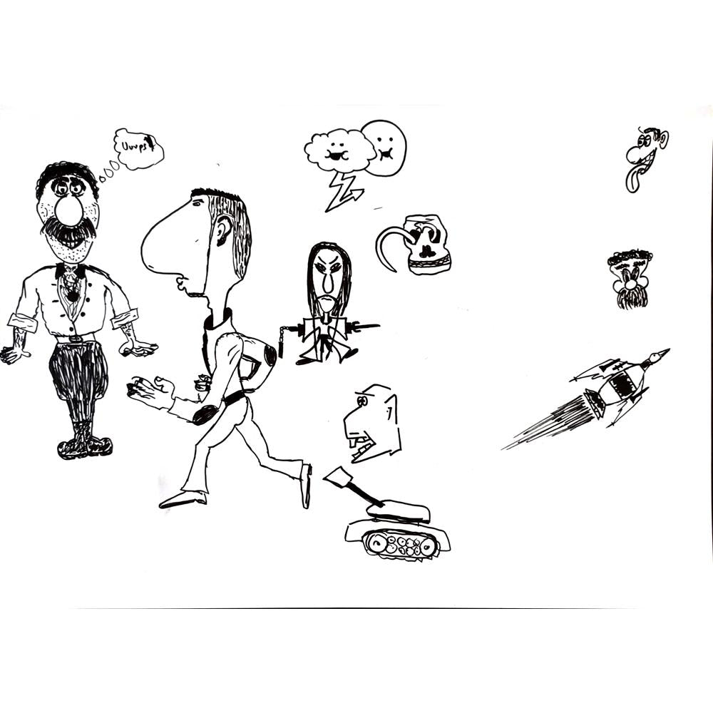 Unknown 43x30cm Orijinal Karikatür BOD03163