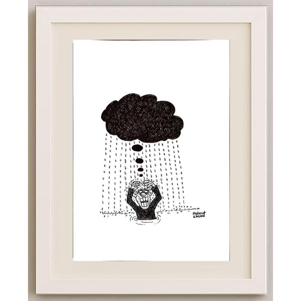 Mahmut Kaçan 43x30cm Orijinal Karikatür BOD03164