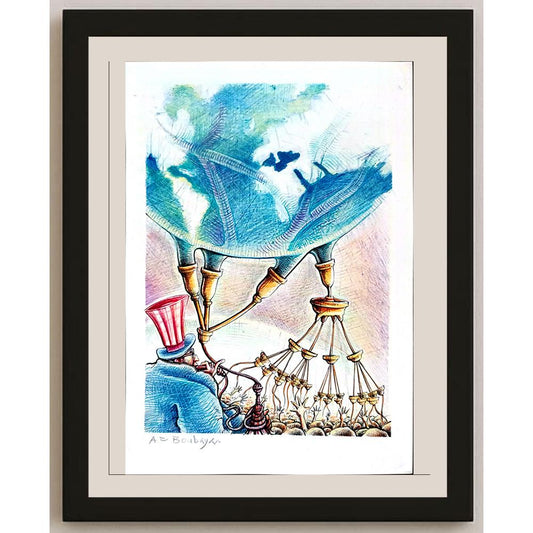 Boubaya Ali Faiz 29x21cm Orijinal Karikatür BOD03185