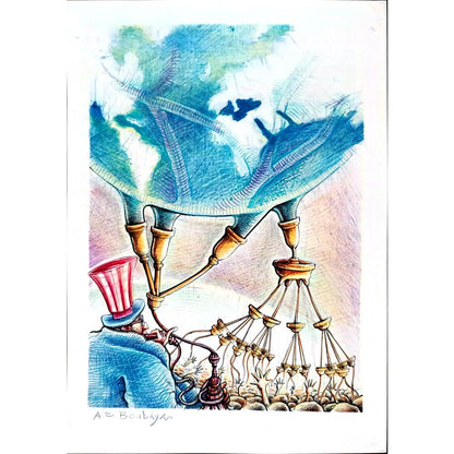 Boubaya Ali Faiz 29x21cm Orijinal Karikatür BOD03185