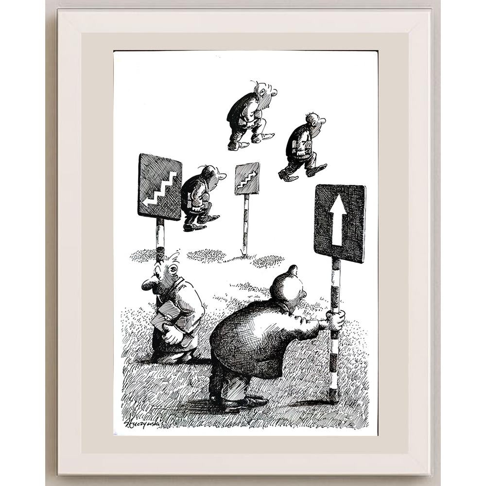 Slawomir Luczynski 29x21cm Orijinal Karikatür BOD03187