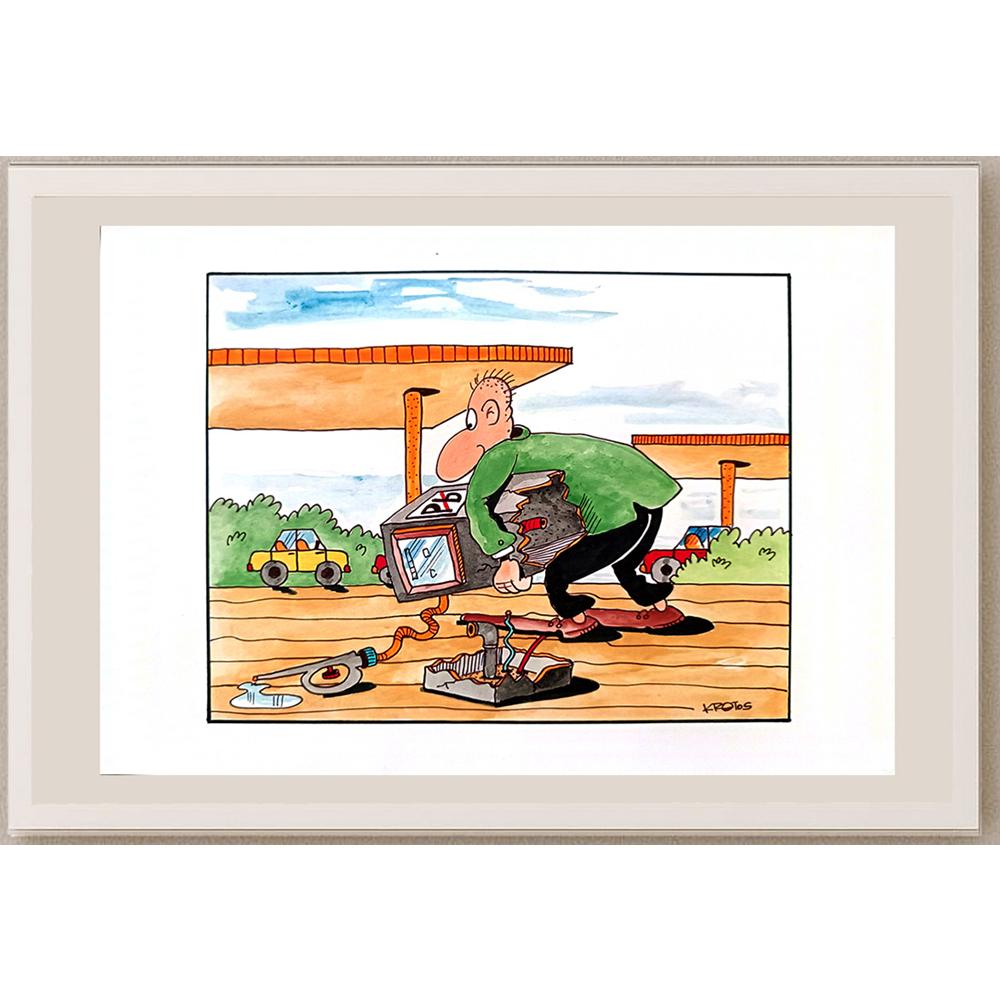 Tadeusz Krotos 29x21cm Orijinal Karikatür BOD03188