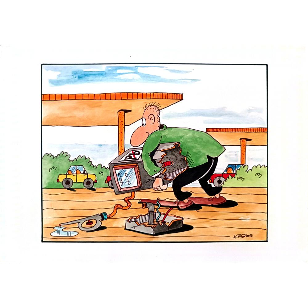 Tadeusz Krotos 29x21cm Orijinal Karikatür BOD03188