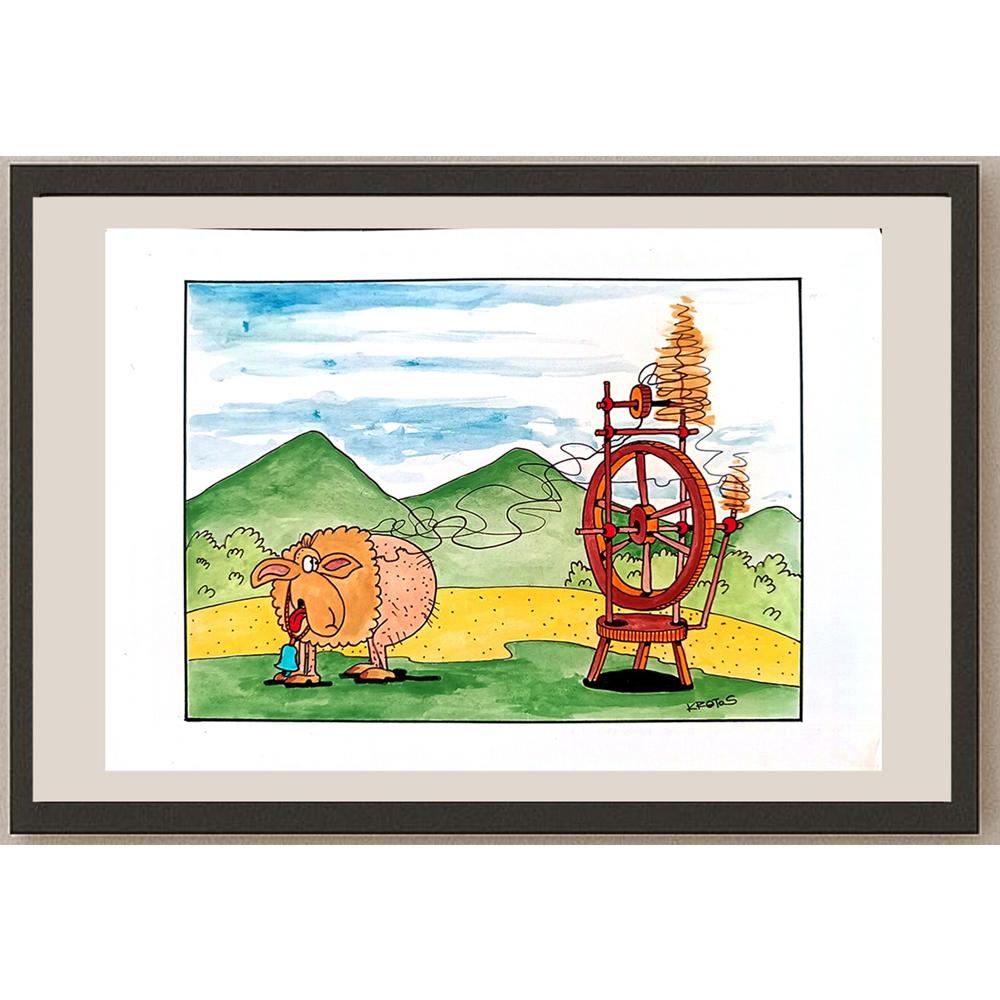 Tadeusz Krotos 29x21cm Orijinal Karikatür BOD03191