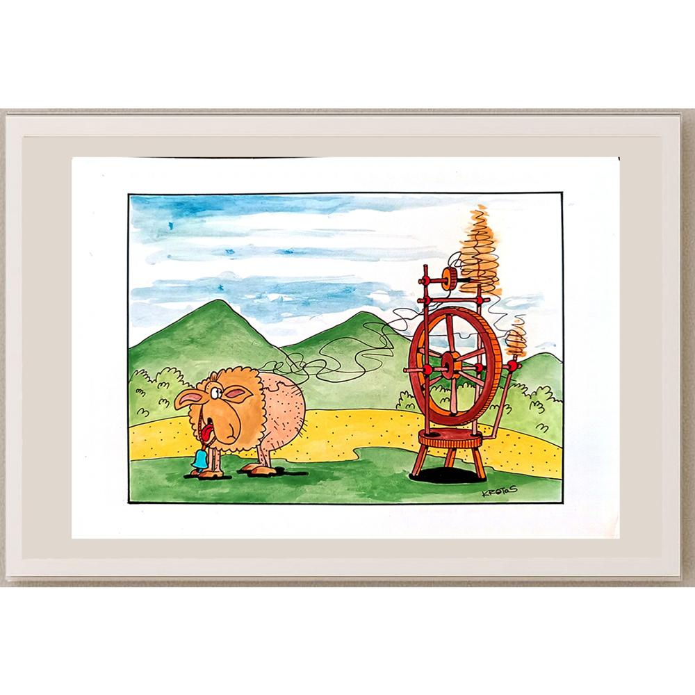 Tadeusz Krotos 29x21cm Orijinal Karikatür BOD03191