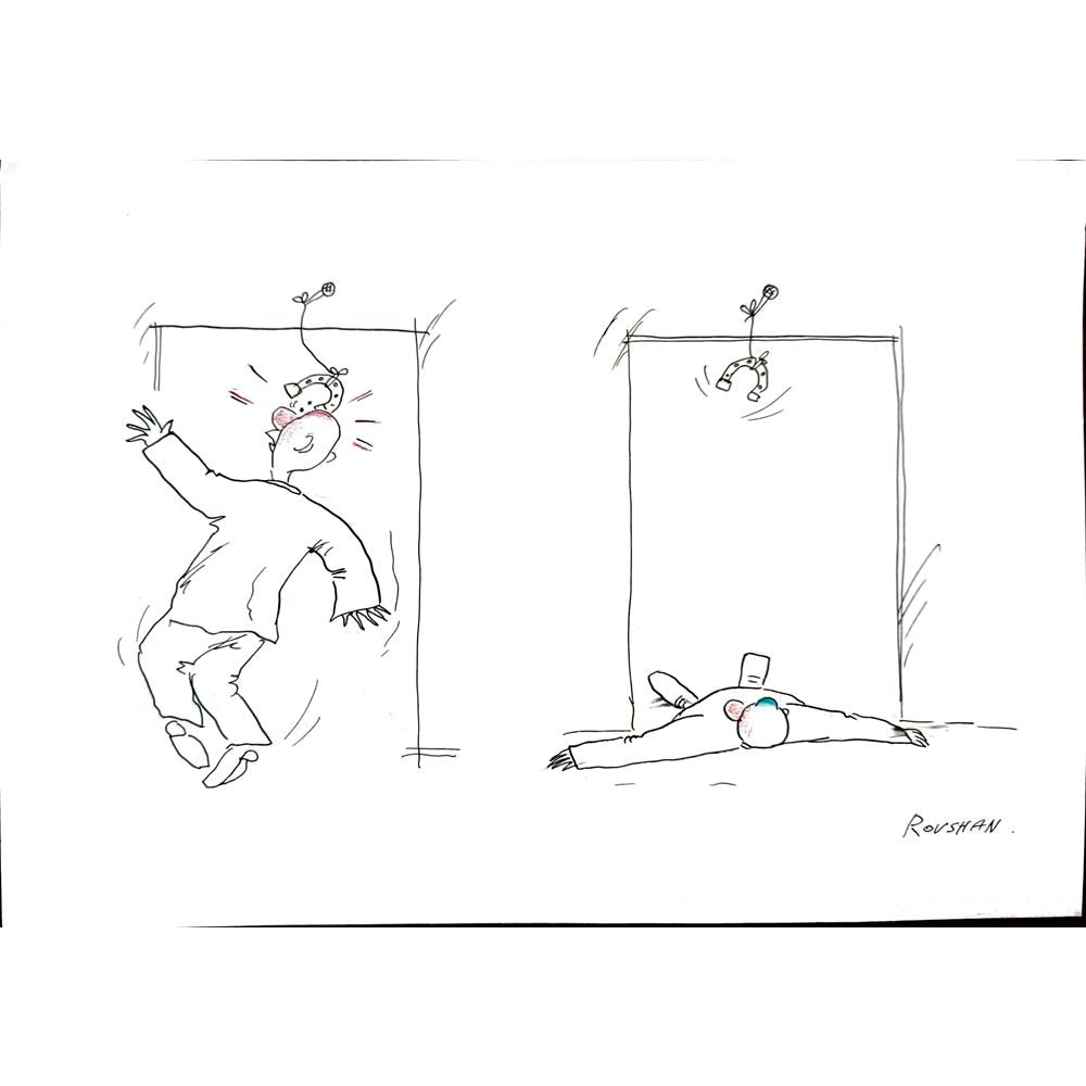 Rovshan Soqiqov 29x21cm Orijinal Karikatür BOD03195