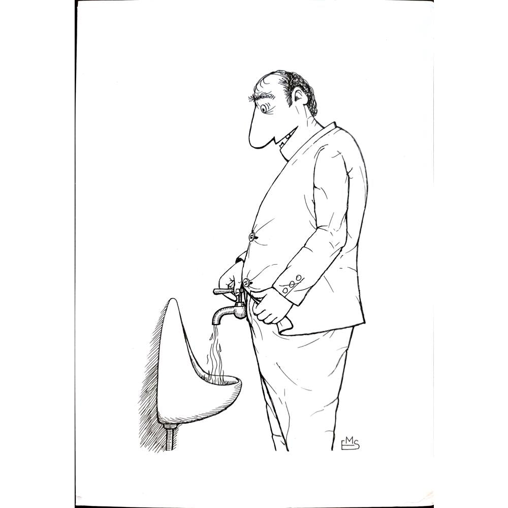 Eshonkulov Maxmudjon 29x21cm Orijinal Karikatür BOD03196