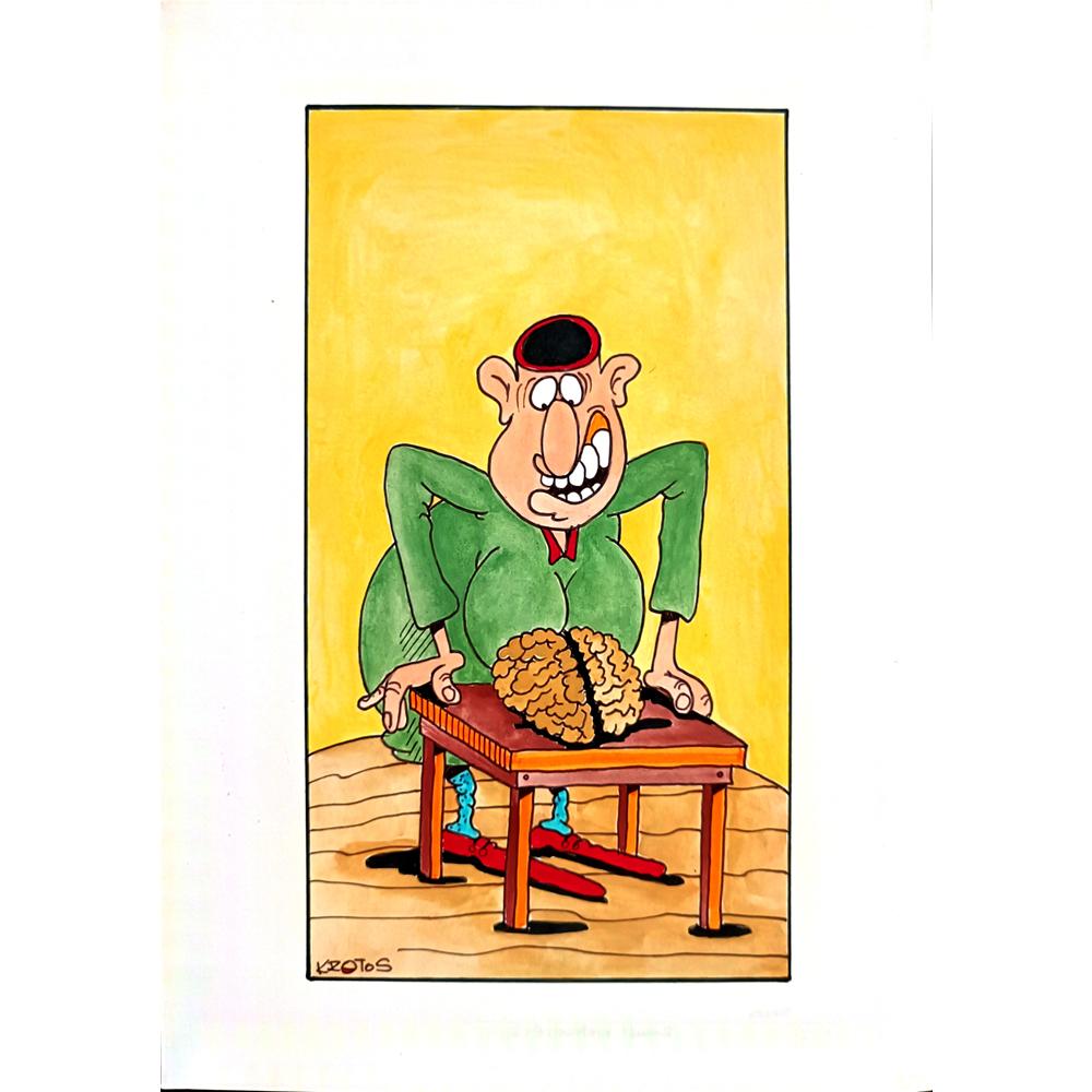 Tadeusz Krotos 29x21cm Orijinal Karikatür BOD03200