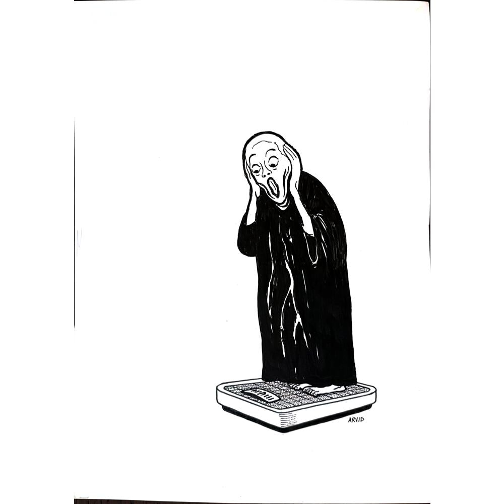 Arvid Andreassen Askehaugveien 29x21cm Orijinal Karikatür BOD03205