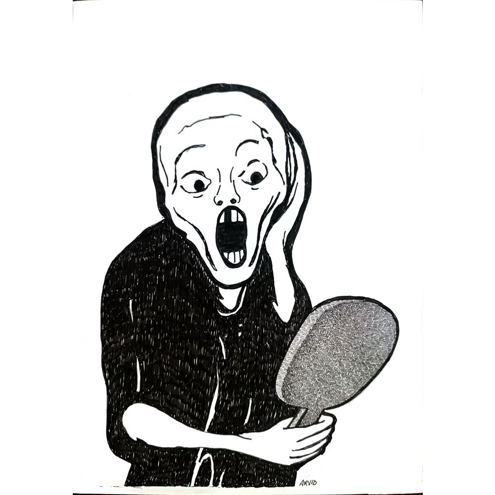 Arvid Andreassen Askehaugveien 29x21cm Orijinal Karikatür BOD03206