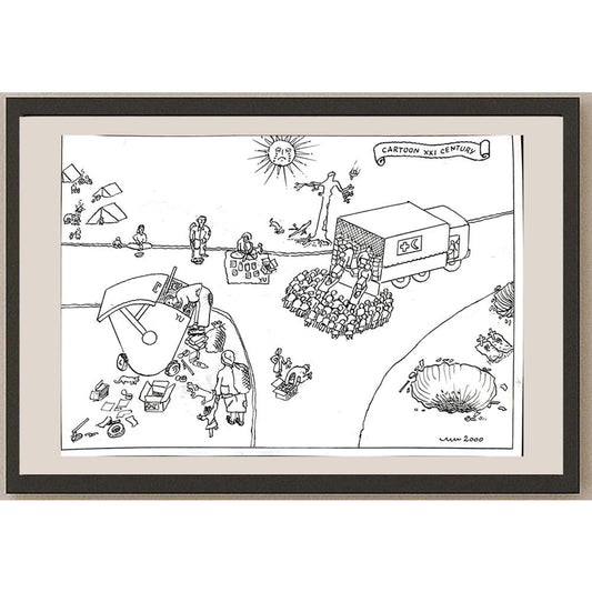 İlic Milovan 29x21cm Orijinal Karikatür BOD03211