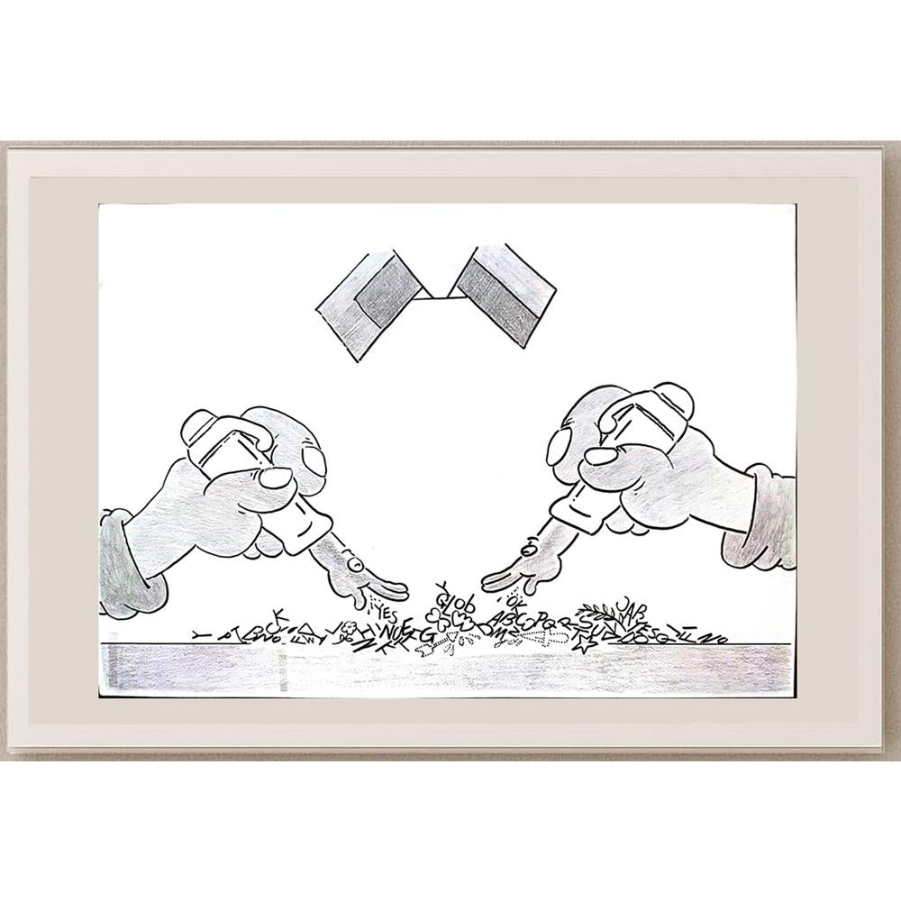 Sun Wanshuai 29x21cm Orijinal Karikatür BOD03222