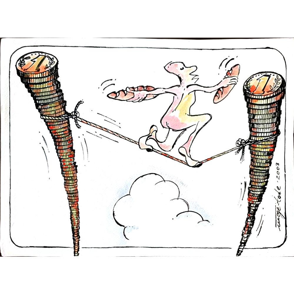 Tode Blazevski 29x21cm Orijinal Karikatür BOD03236