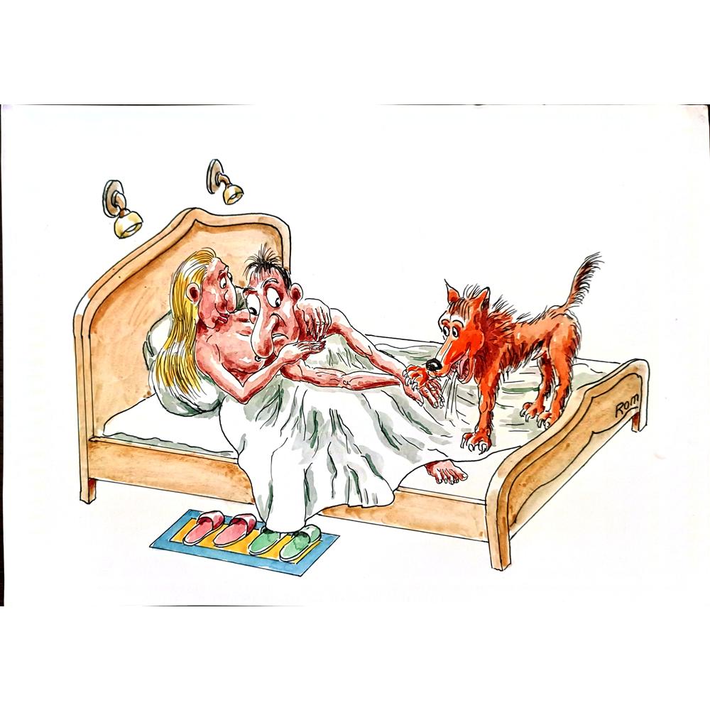 Romanov Vladimir 29x21cm Orijinal Karikatür BOD03242