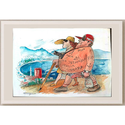 Wolfgang Schlegel 29x21cm Orijinal Karikatür BOD03244
