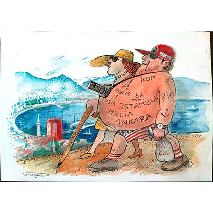 Wolfgang Schlegel 29x21cm Orijinal Karikatür BOD03244