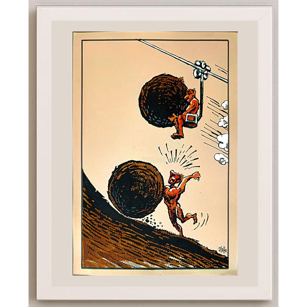 Dluhopolszky Laszle 29x21cm Orijinal Karikatür BOD03246