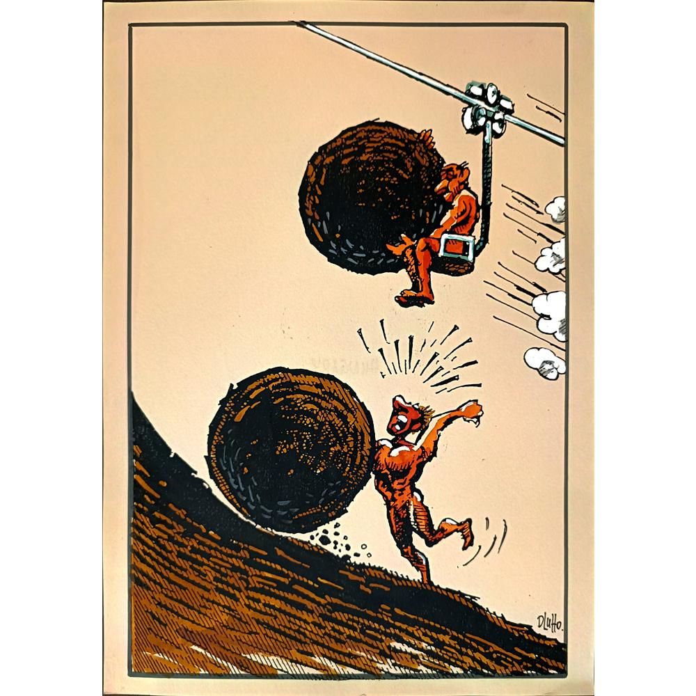 Dluhopolszky Laszle 29x21cm Orijinal Karikatür BOD03246