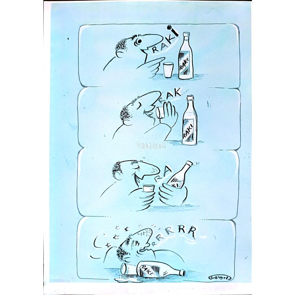 Wolfgang Schlegel 29x21cm Orijinal Karikatür BOD03247
