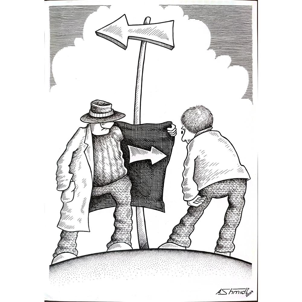 Shmidt Alexander 29x21cm Orijinal Karikatür BOD03251