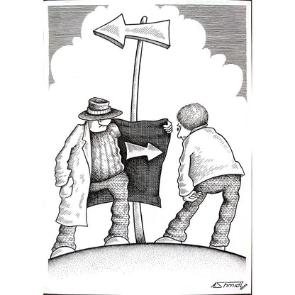 Shmidt Alexander 29x21cm Orijinal Karikatür BOD03251