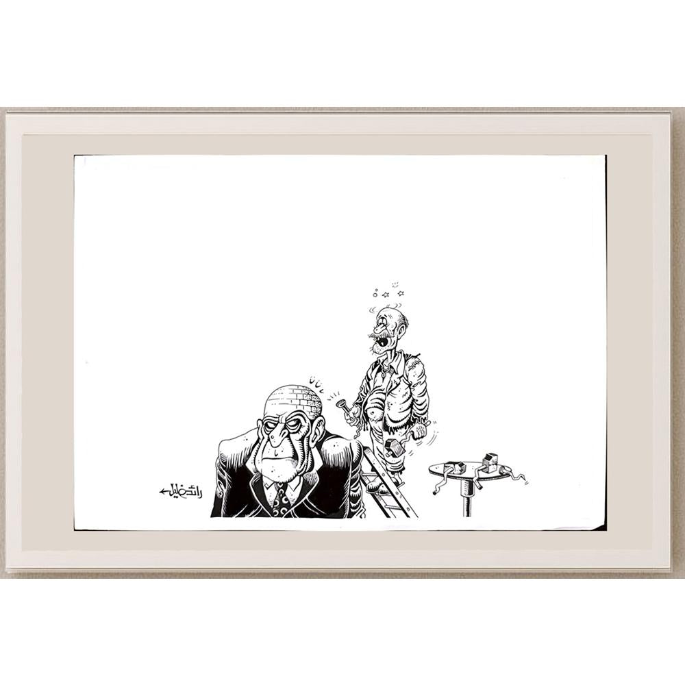 Raed Khalil 29x21cm Orijinal Karikatür BOD03255