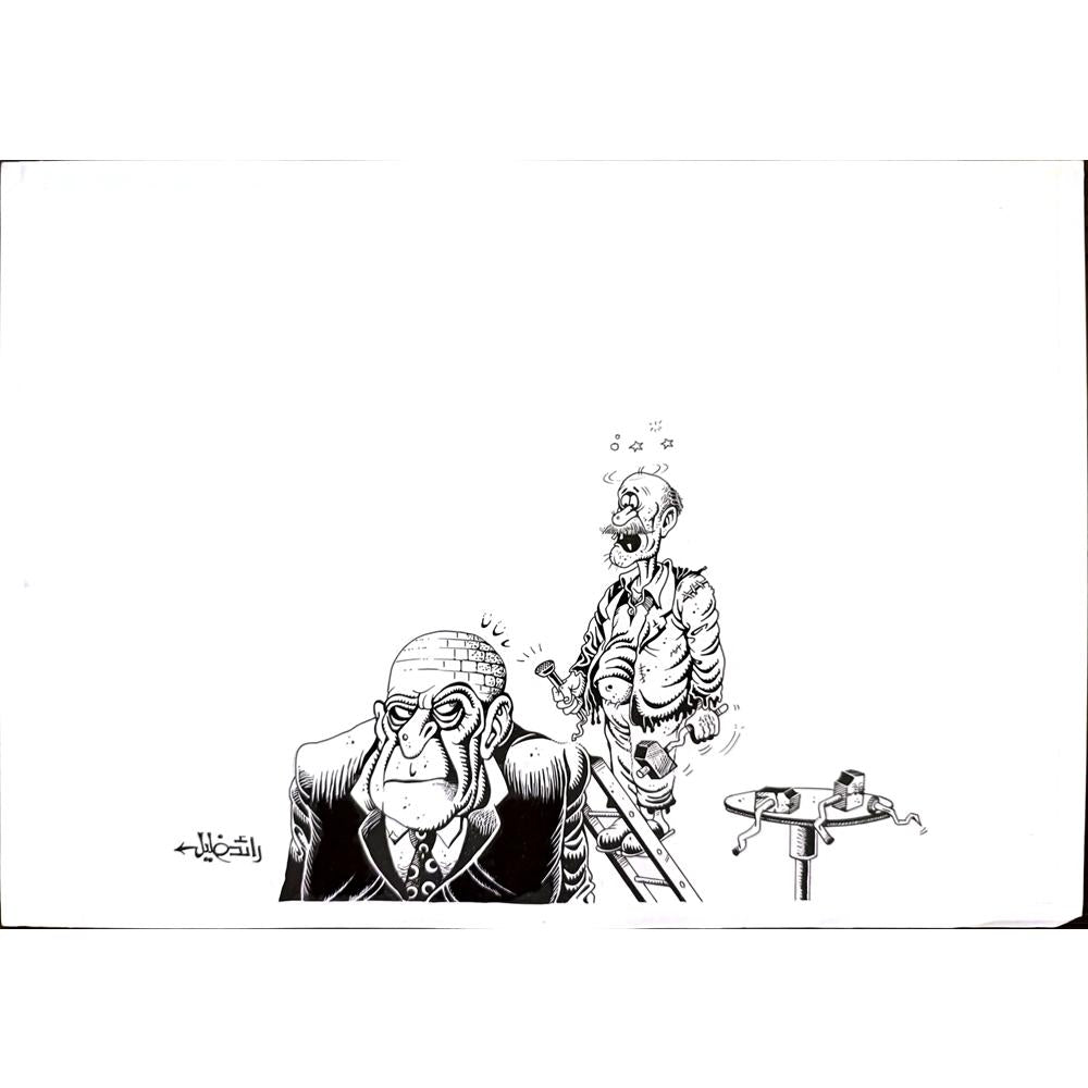 Raed Khalil 29x21cm Orijinal Karikatür BOD03255